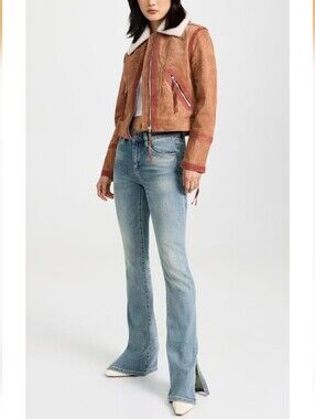 NWT Blank NYC The Hoyt High Rise Mini Flare Jean Light Wash Sz 29x34 Clean Girl